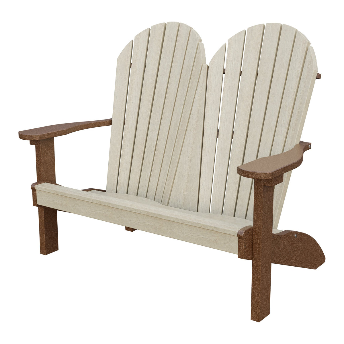 Amish Adirondack 4' Poly Loveseat in Birchwood & Tudor Brown