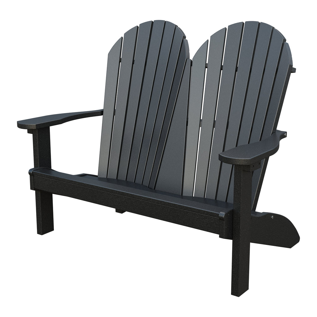 Amish Adirondack 4' Poly Loveseat in Black