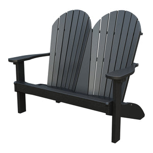 Amish Adirondack 4' Poly Loveseat in Black
