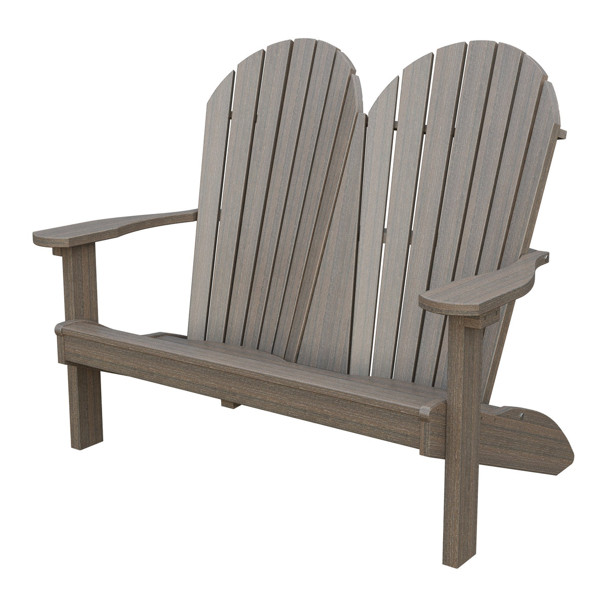 Amish Adirondack 4' Poly Loveseat in Brazilian Walnut