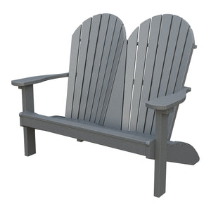 Amish Adirondack 4' Poly Loveseat in Gray