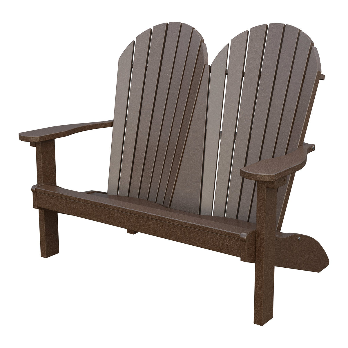 Amish Adirondack 4' Poly Loveseat in Milwaukee Brown