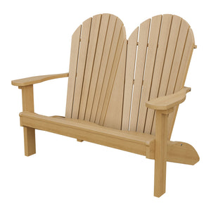 Amish Adirondack 4' Poly Loveseat in Natural Teak