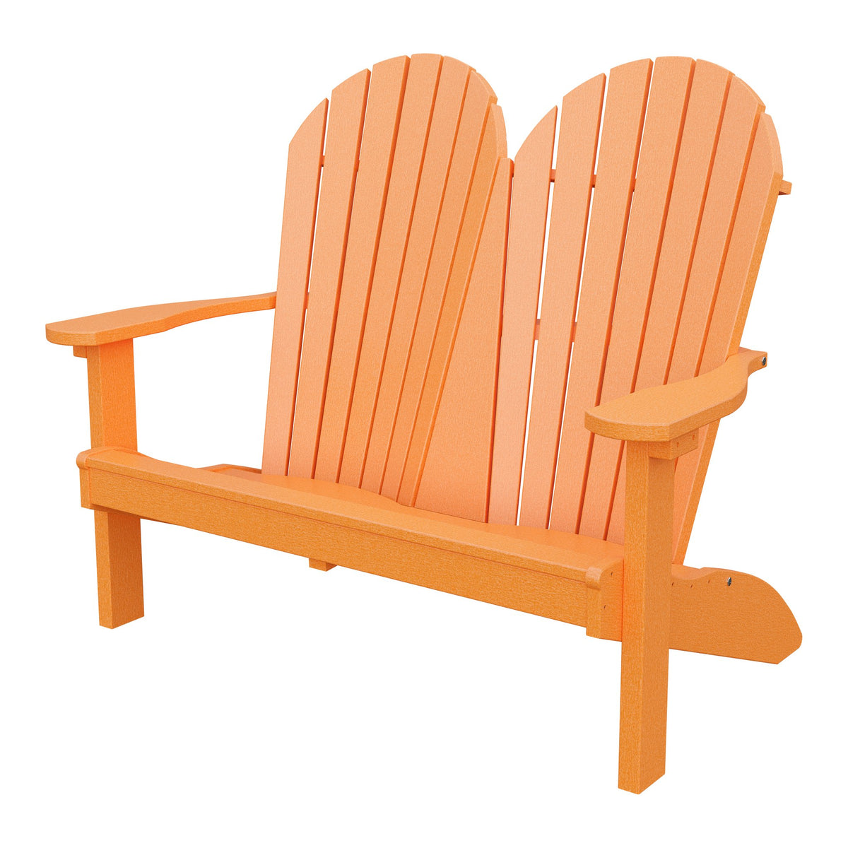 Amish Adirondack 4' Poly Loveseat in Bright Orange