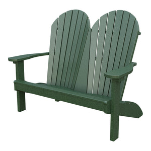 Amish Adirondack 4' Poly Loveseat in Turf Green