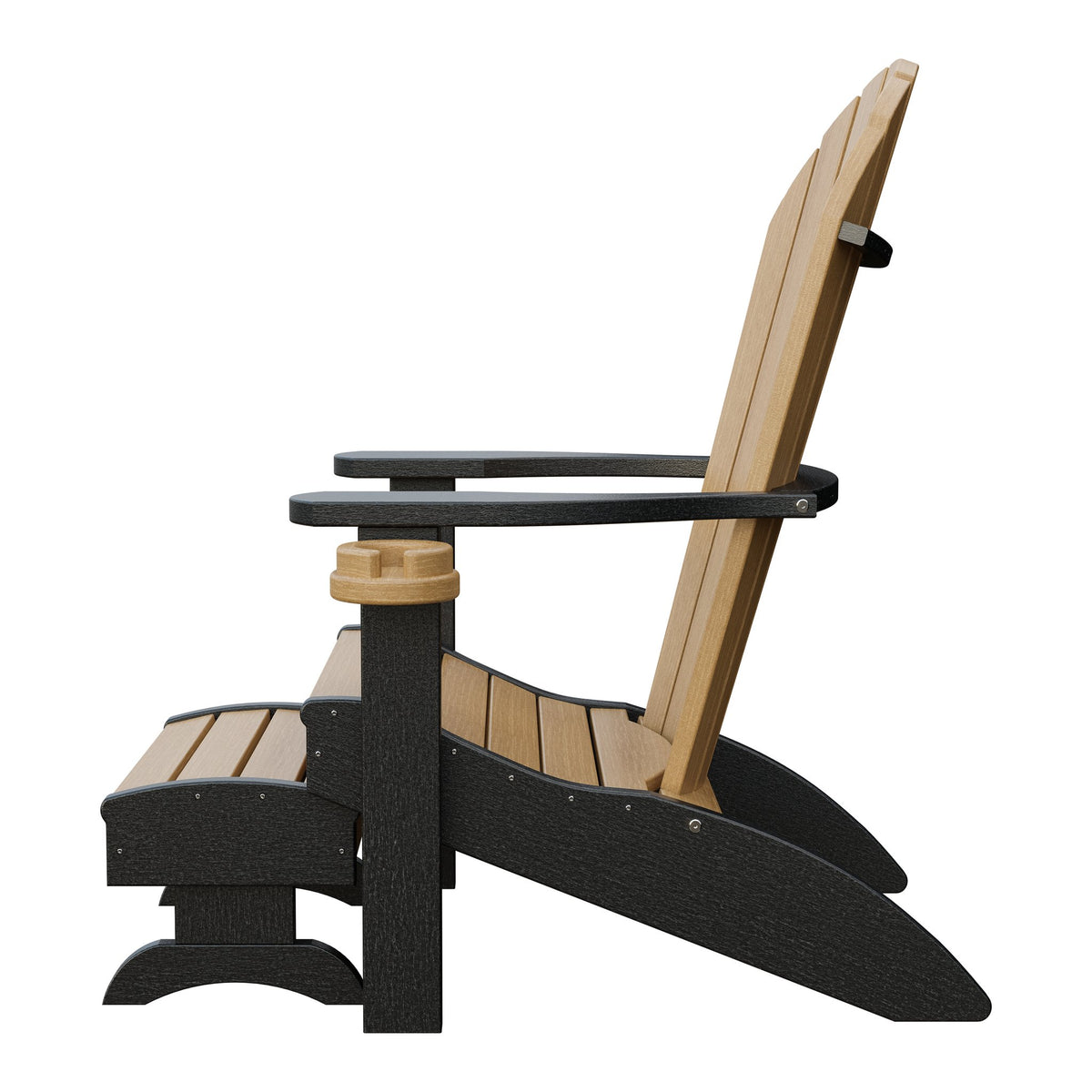 Amish Adirondack Classic 3-Piece Patio Set: Chair, Cupholder & Footstool