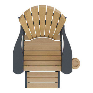 Amish Adirondack Classic 3-Piece Patio Set: Chair, Cupholder & Footstool