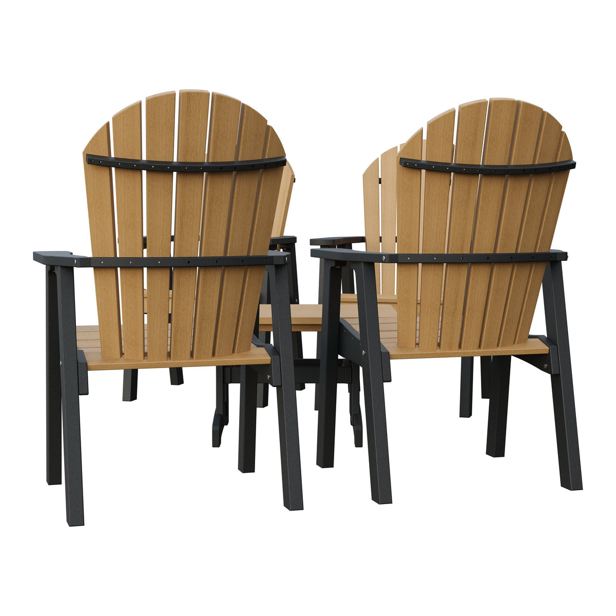 Amish Adirondack 5pc Patio Conversation Set: 4 Dining Chairs & Coffee Table