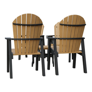 Amish Adirondack 5pc Patio Conversation Set: 4 Dining Chairs & Coffee Table