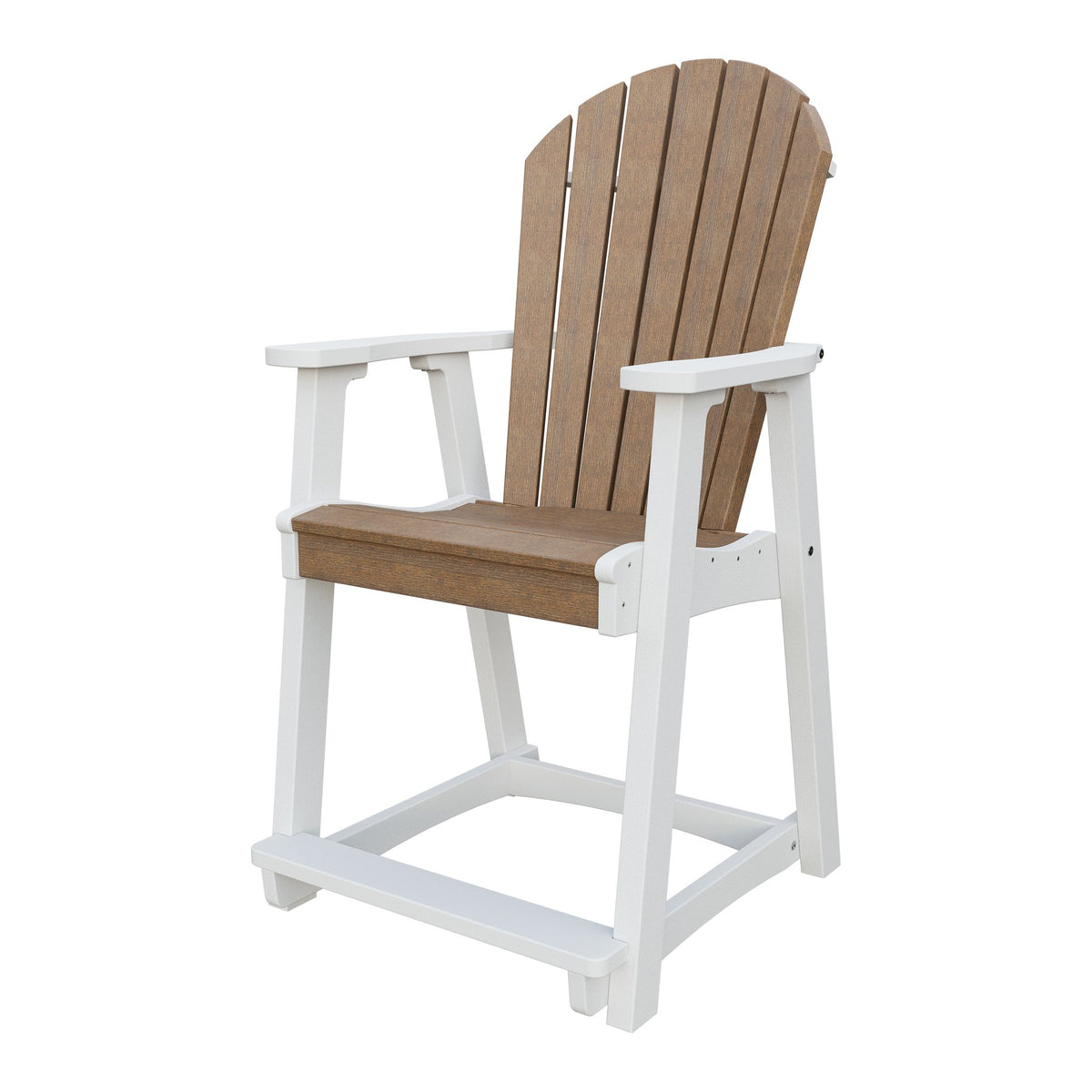 Amish Adirondack Poly Counter Chair in Antique Mahogany & White