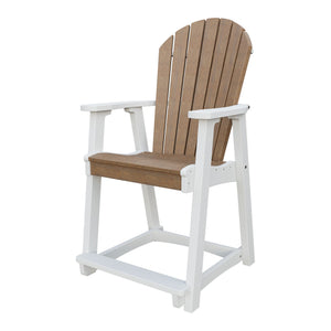 Amish Adirondack Poly Counter Chair in Antique Mahogany & White