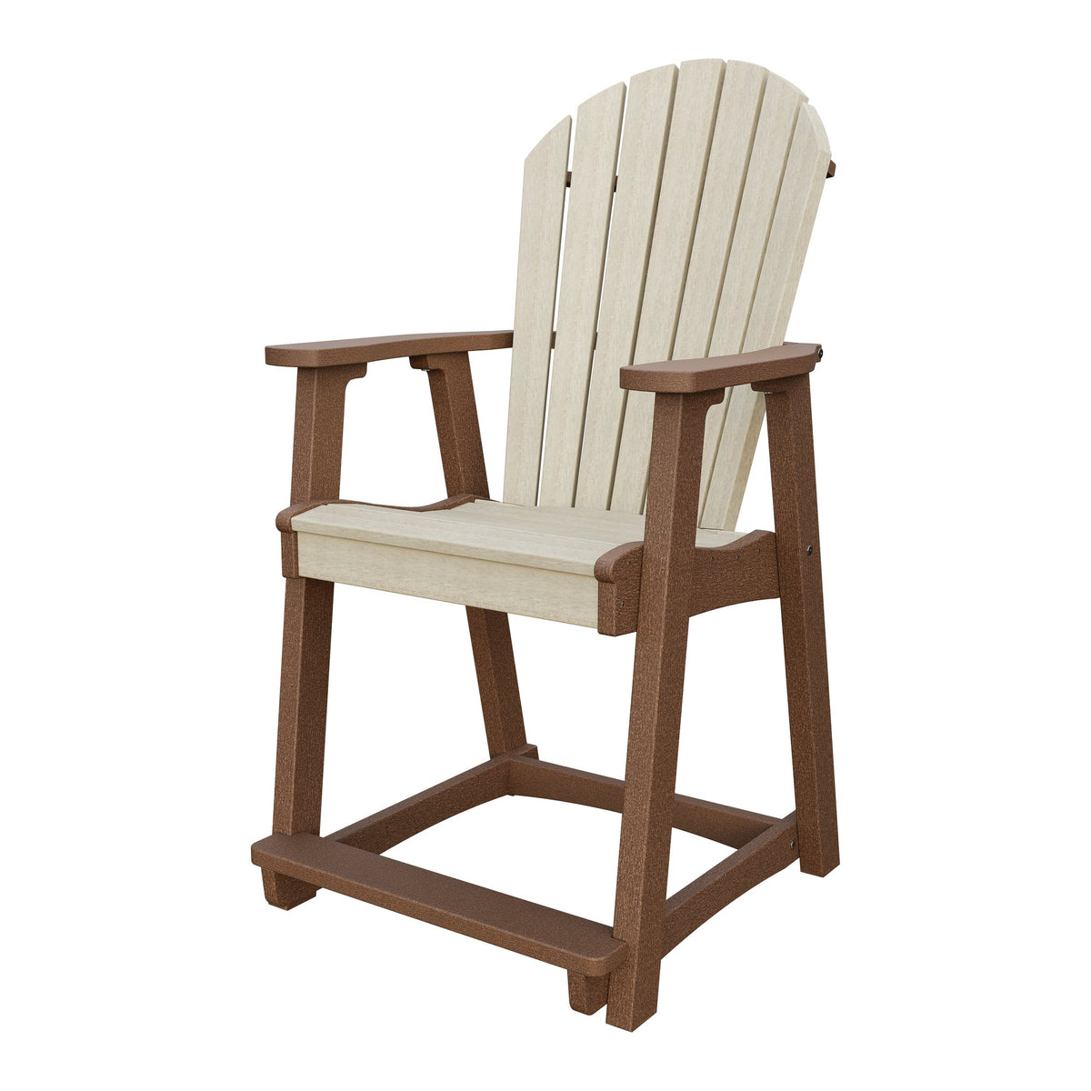Amish Adirondack Poly Counter Chair in Birchwood & Tudor Brown