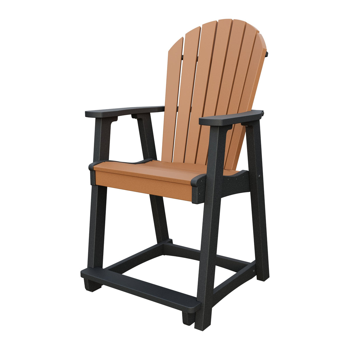 Amish Adirondack Poly Counter Chair in Cedar & Black