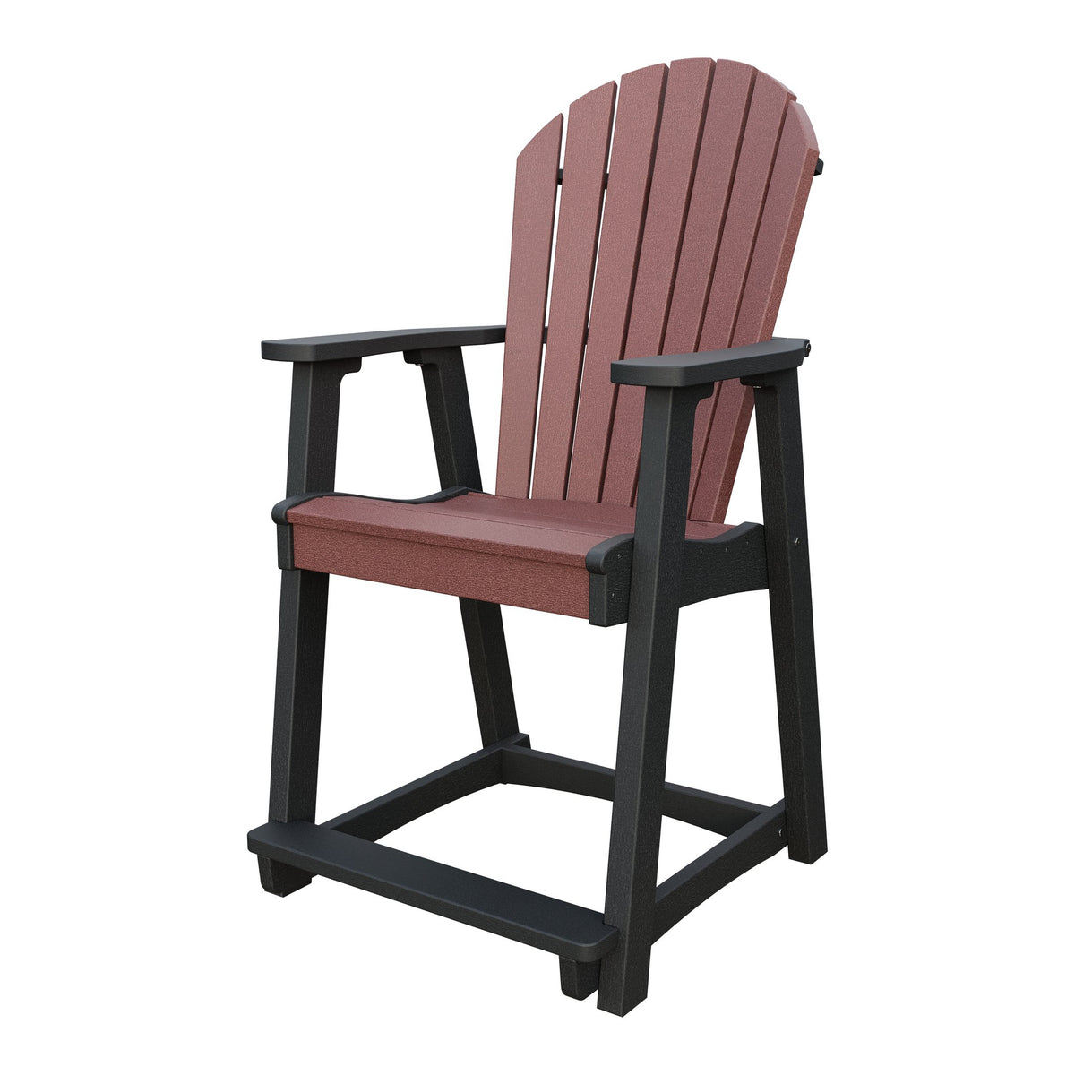 Amish Adirondack Poly Counter Chair in Cherrywood & Black