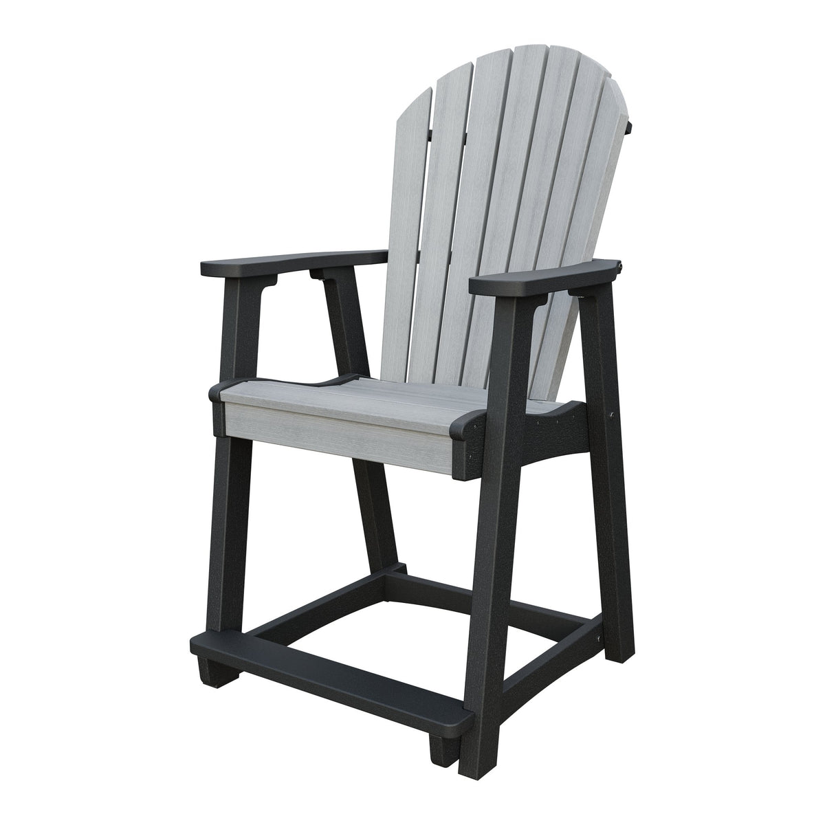 Amish Adirondack Poly Counter Chair in Driftwood Gray & Black