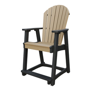 Amish Adirondack Poly Counter Chair in Weathered Wood & Black