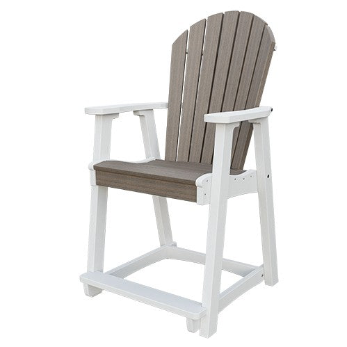 Amish Adirondack Poly Counter Chair in Brazilian Walnut & White