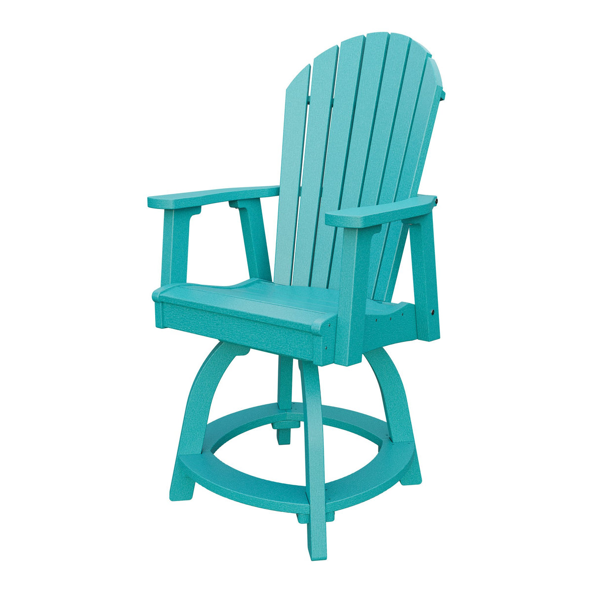 Amish Adirondack Swivel Counter Height Chair in Aruba Blue