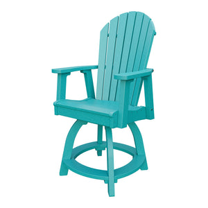 Amish Adirondack Swivel Counter-Height Rocker in Aruba Blue