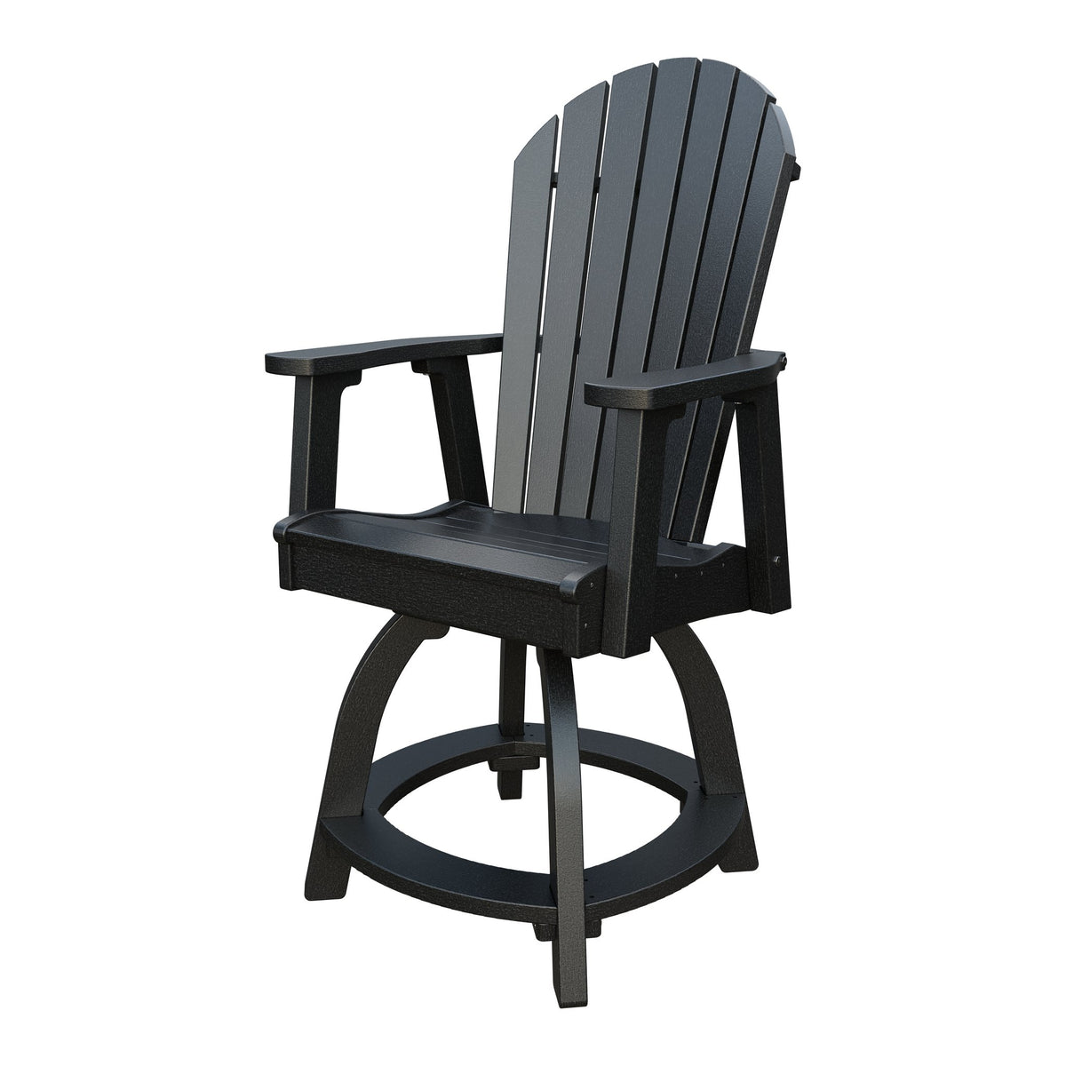 Amish Adirondack Swivel Counter Height Chair in Black