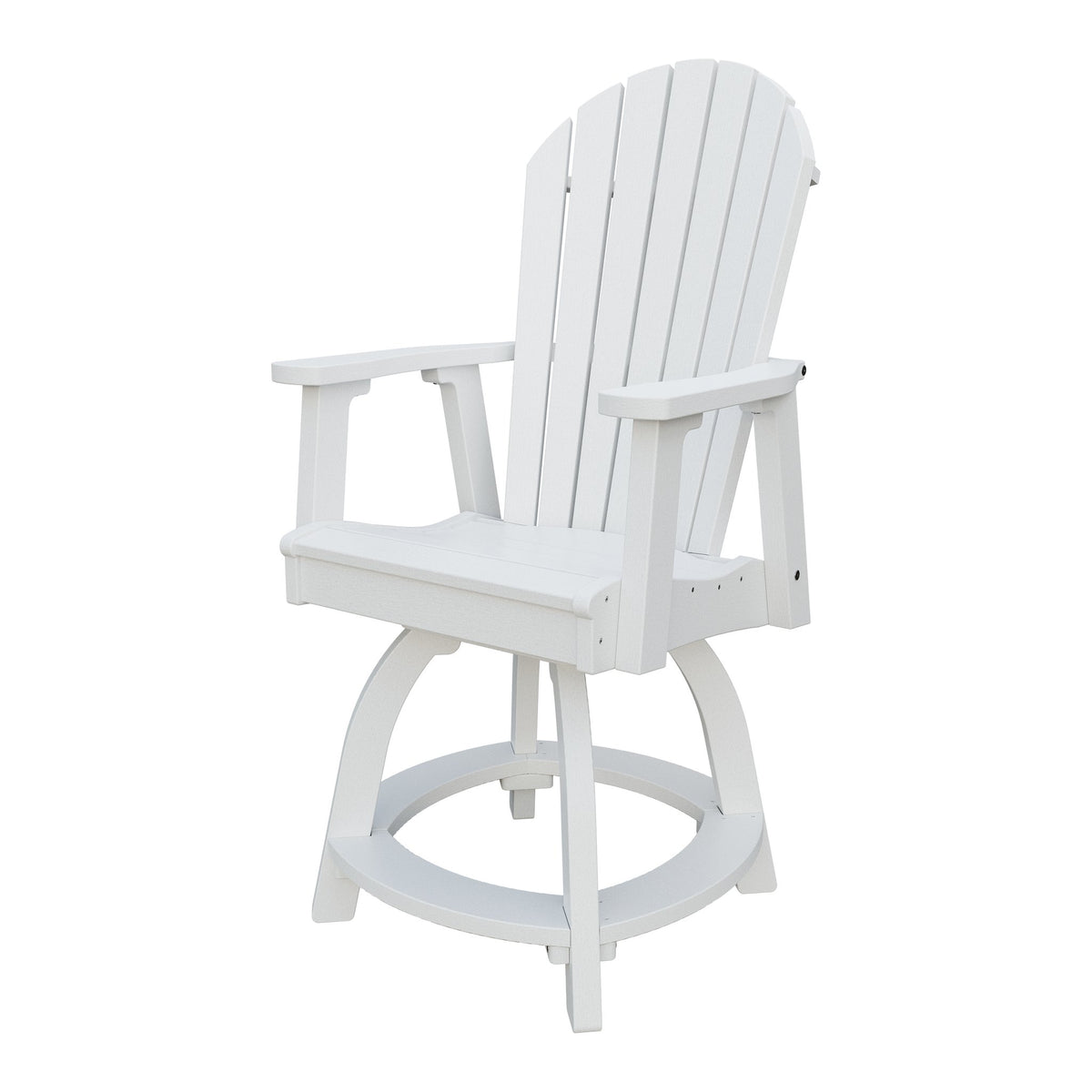 Amish Adirondack Swivel Counter Height Chair in Bright White