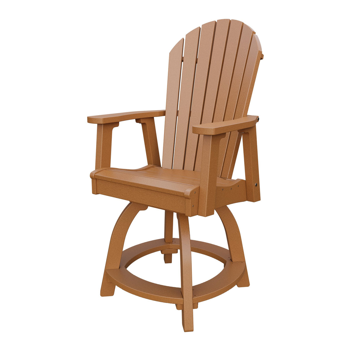 Amish Adirondack Swivel Counter-Height Rocker in Cedar