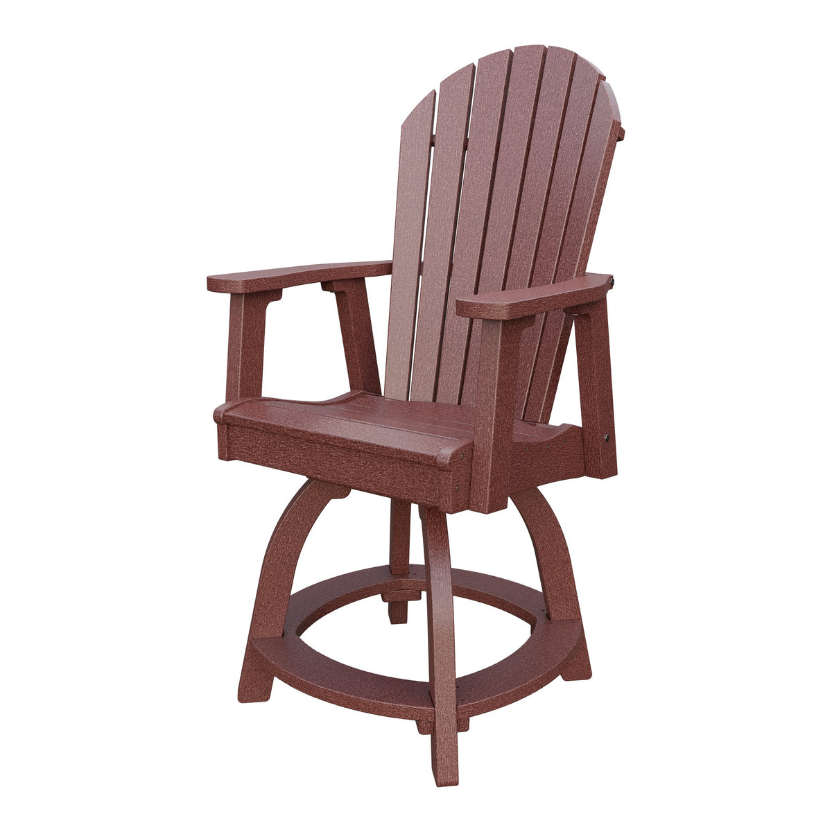 Amish Adirondack Swivel Counter Height Chair in Cherrywood