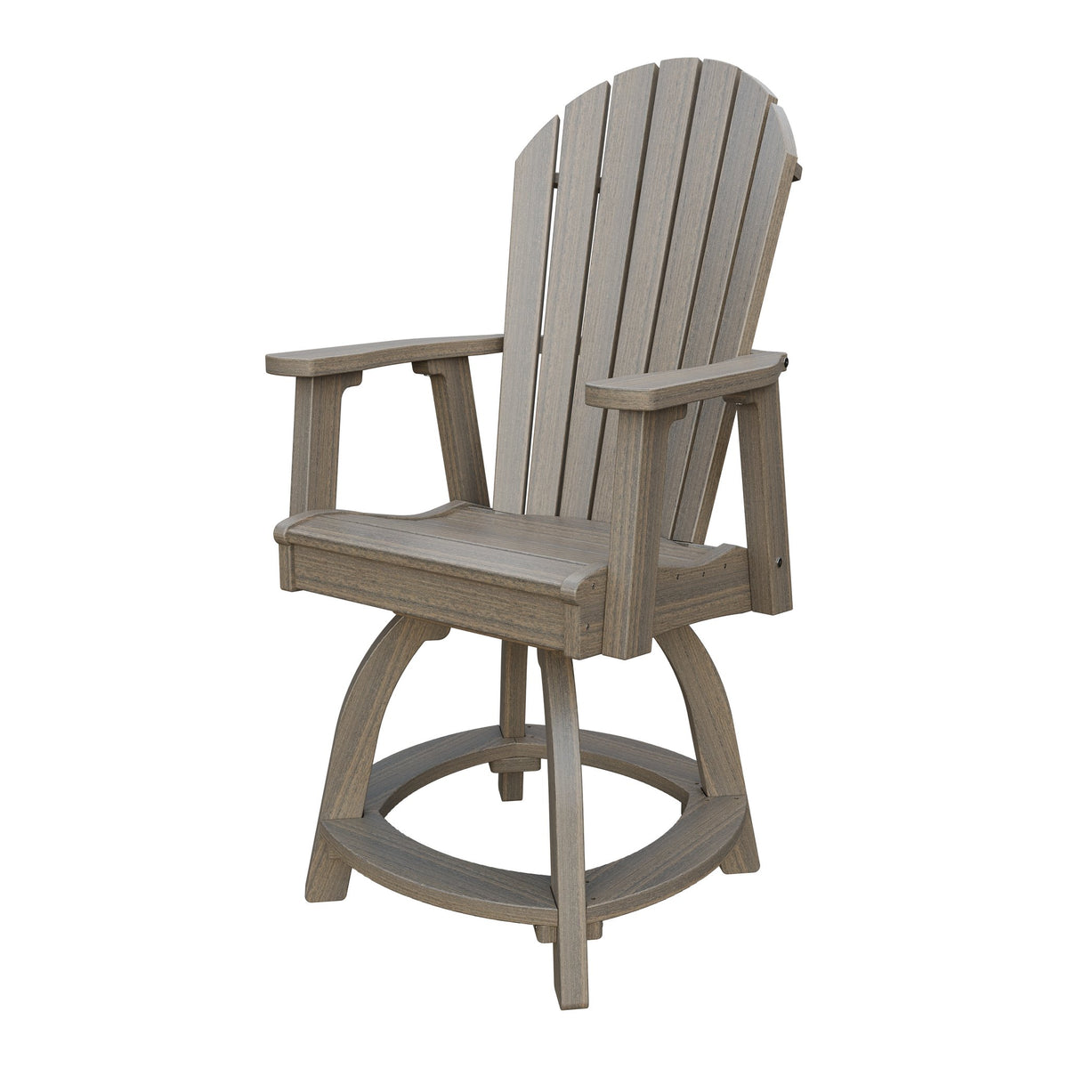 Amish Adirondack Swivel Counter-Height Rocker in Coastal Gray