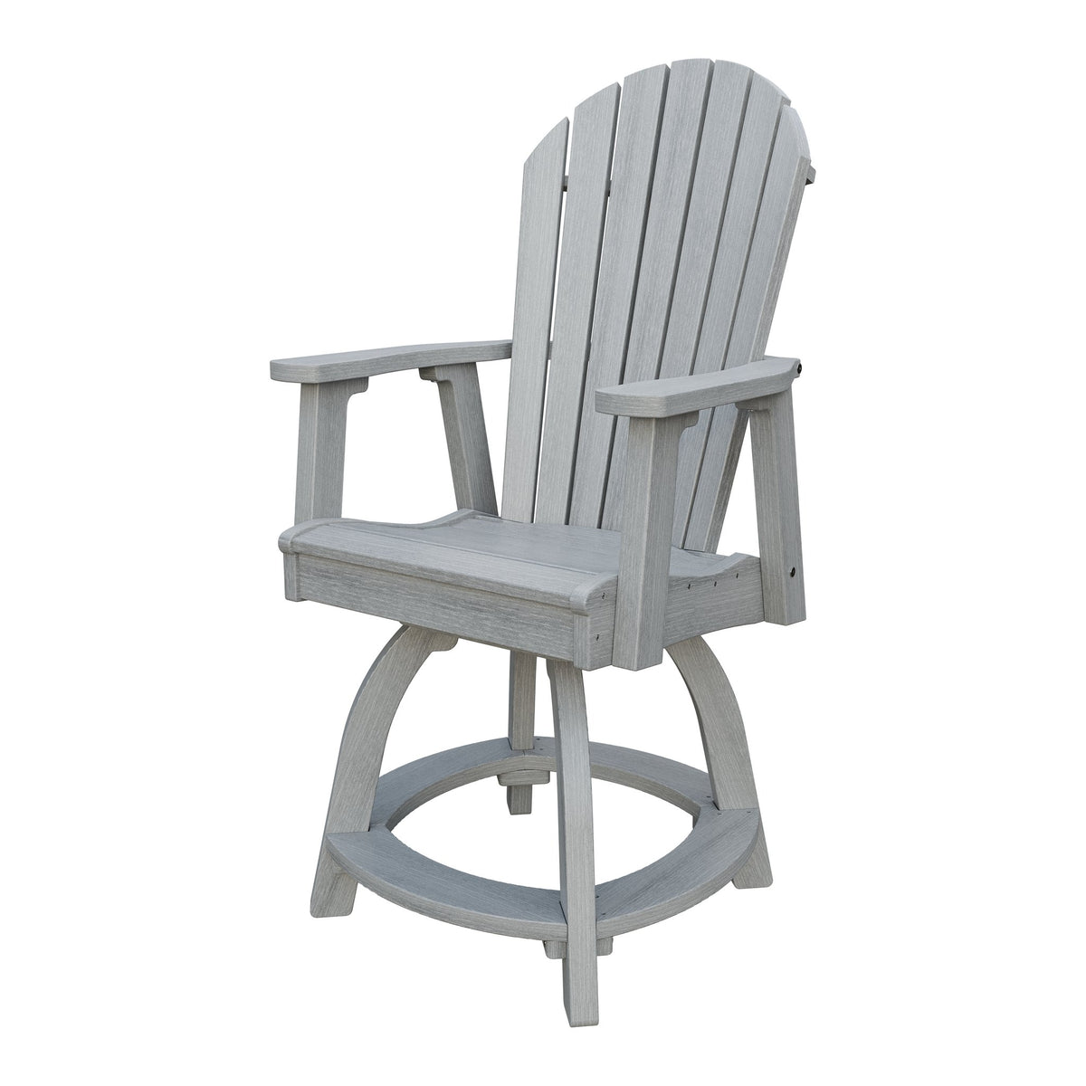 Amish Adirondack Swivel Counter Height Chair in Driftwood Gray