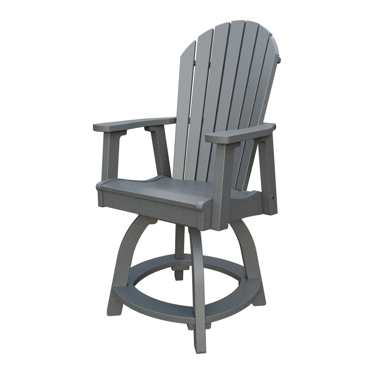 Amish Adirondack Swivel Counter Height Chair in Gray