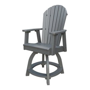 Amish Adirondack Swivel Counter Height Chair in Gray