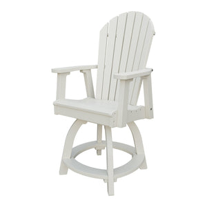 Amish Adirondack Swivel Counter Height Chair in Ivory