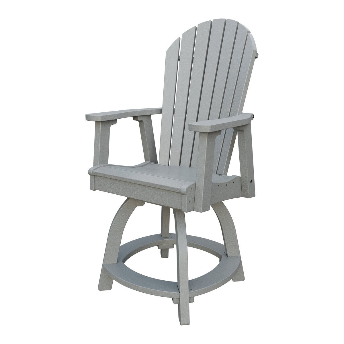 Amish Adirondack Swivel Counter Height Chair in Light Gray