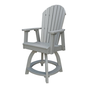 Amish Adirondack Swivel Counter-Height Rocker in Light Gray