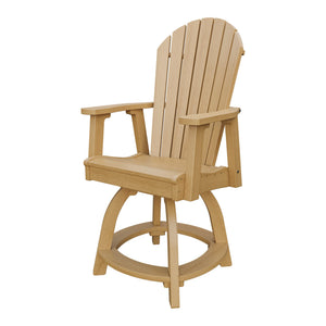 Amish Adirondack Swivel Counter Height Chair in Natural Teak