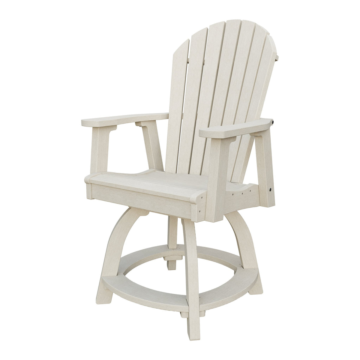 Amish Adirondack Swivel Counter-Height Rocker in Seashell