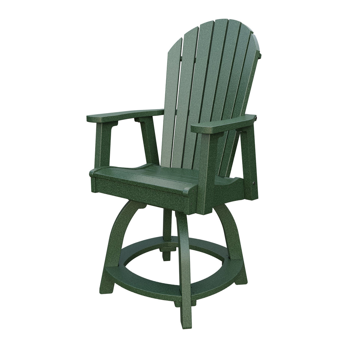 Amish Adirondack Swivel Counter Height Chair in Turf Green