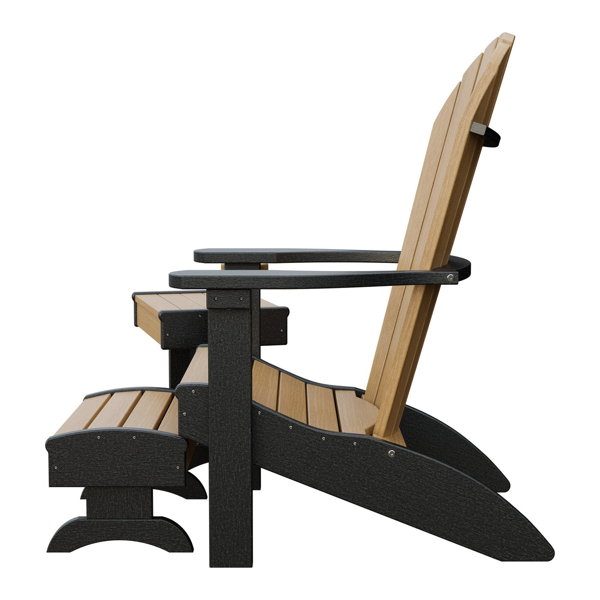 Amish Adirondack 4pc Patio Set: Chair, Footstool, Cupholder & End Table