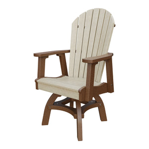 Amish Adirondack Swivel Dining Chair in Birchwood & Tudor Brown