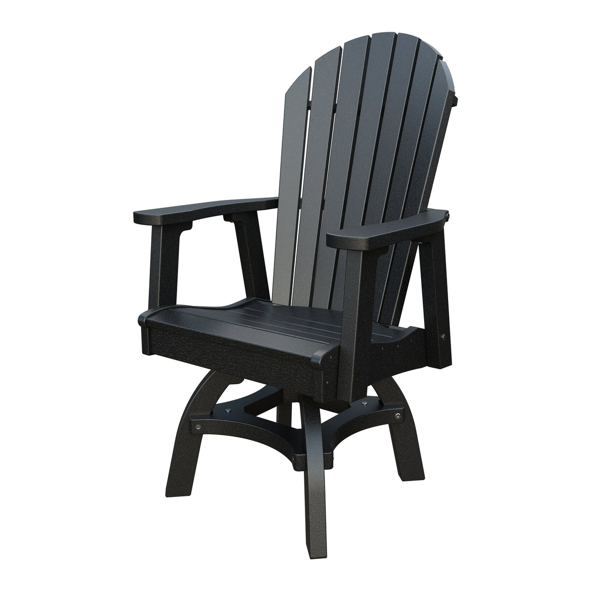 Amish Adirondack Swivel Dining Rocker in Black