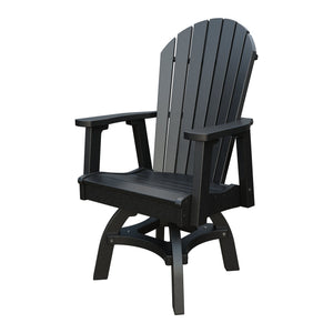 Amish Adirondack Swivel Dining Rocker in Black