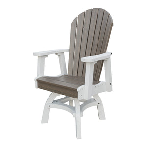 Amish Adirondack Swivel Dining Rocker in Brazilian Walnut & White