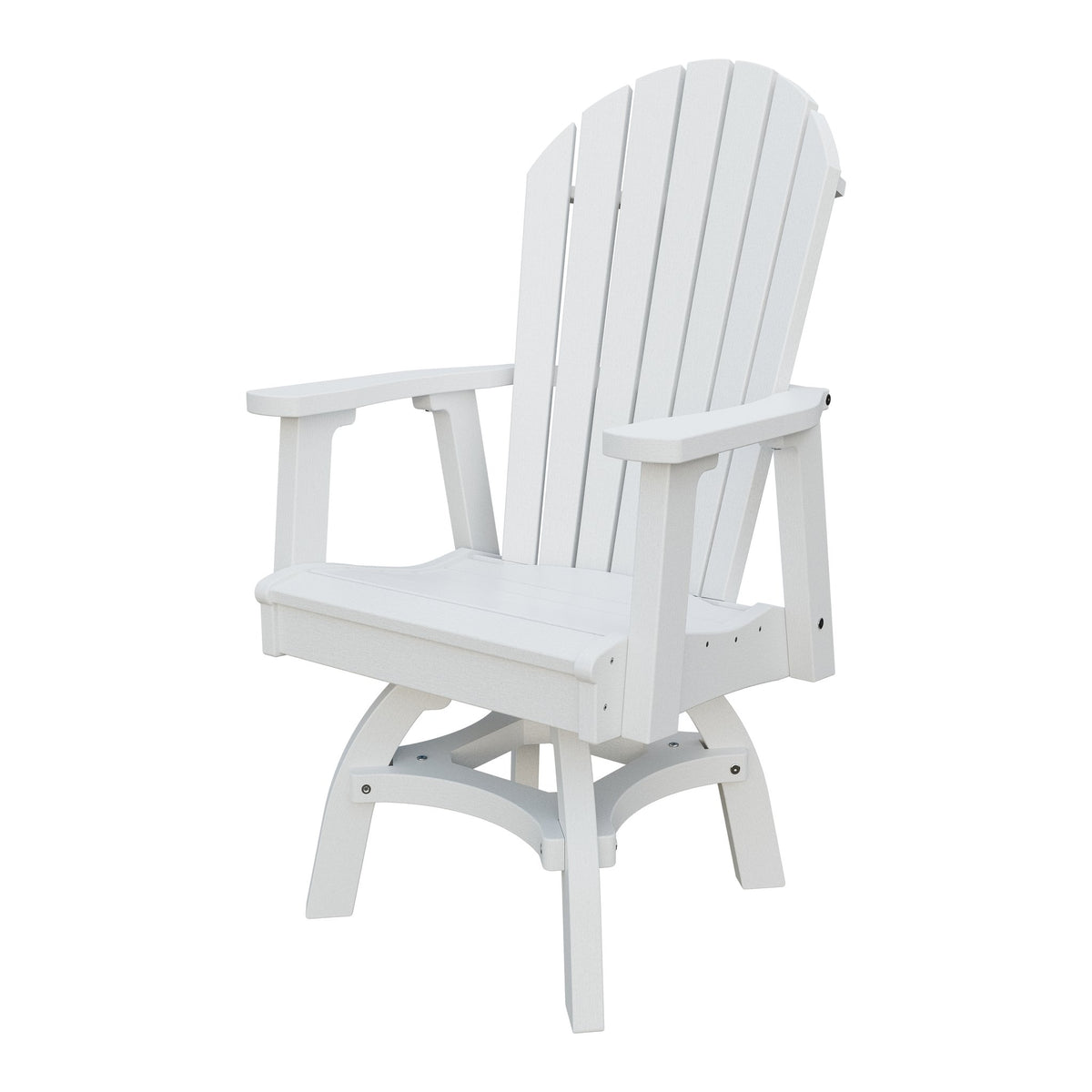 Amish Adirondack Swivel Dining Rocker in Bright White