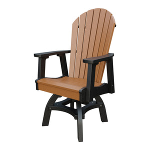 Amish Adirondack Swivel Dining Rocker in Cedar & Black