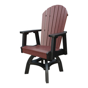 Amish Adirondack Swivel Dining Rocker in Cherrywood & Black