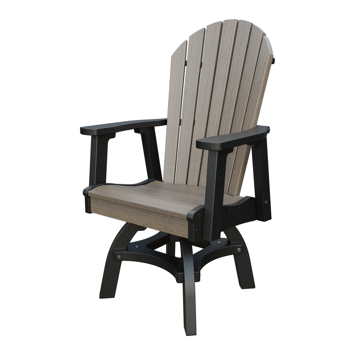 Amish Adirondack Swivel Dining Chair in Coastal Gray & Black