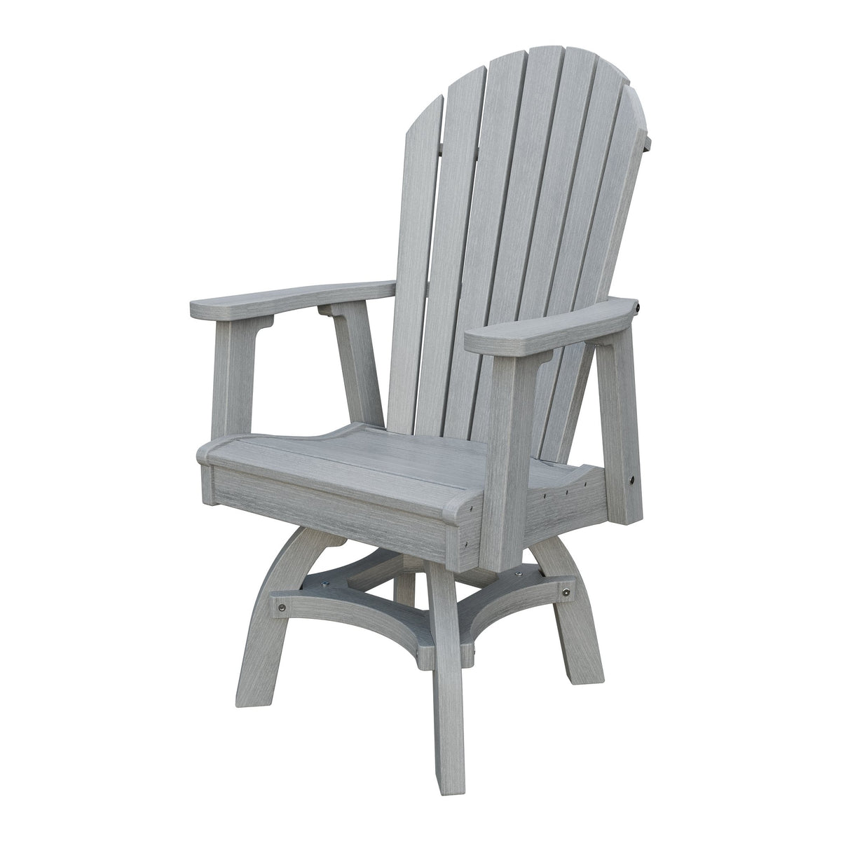 Amish Adirondack Swivel Dining Rocker in Driftwood Gray
