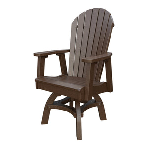 Amish Adirondack Swivel Dining Rocker in Milwaukee Brown
