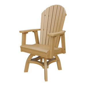 Amish Adirondack Swivel Dining Rocker in Natural Teak