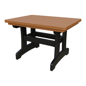Amish Adirondack Rectangle Poly Outdoor Coffee Table in Cedar & Black